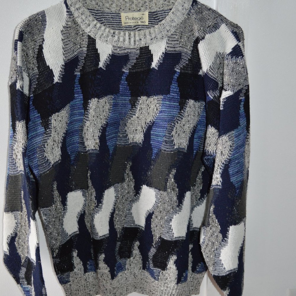 Protege Coogi Style Sweater Cosby 90s Retro Medium Graphic Abstract Made in USA